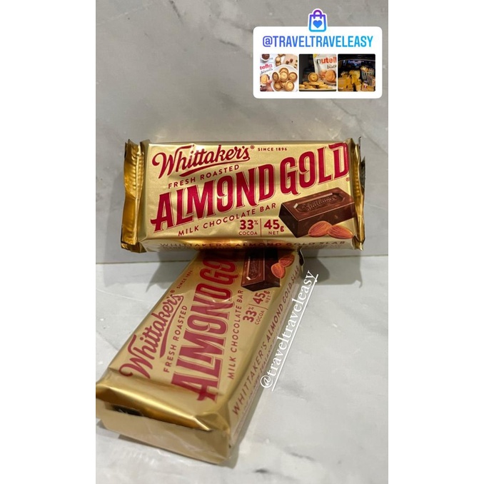 

Whittakers Almond Gold Slab 45gram Satuan Eceran Coklat Whittaker 1pc