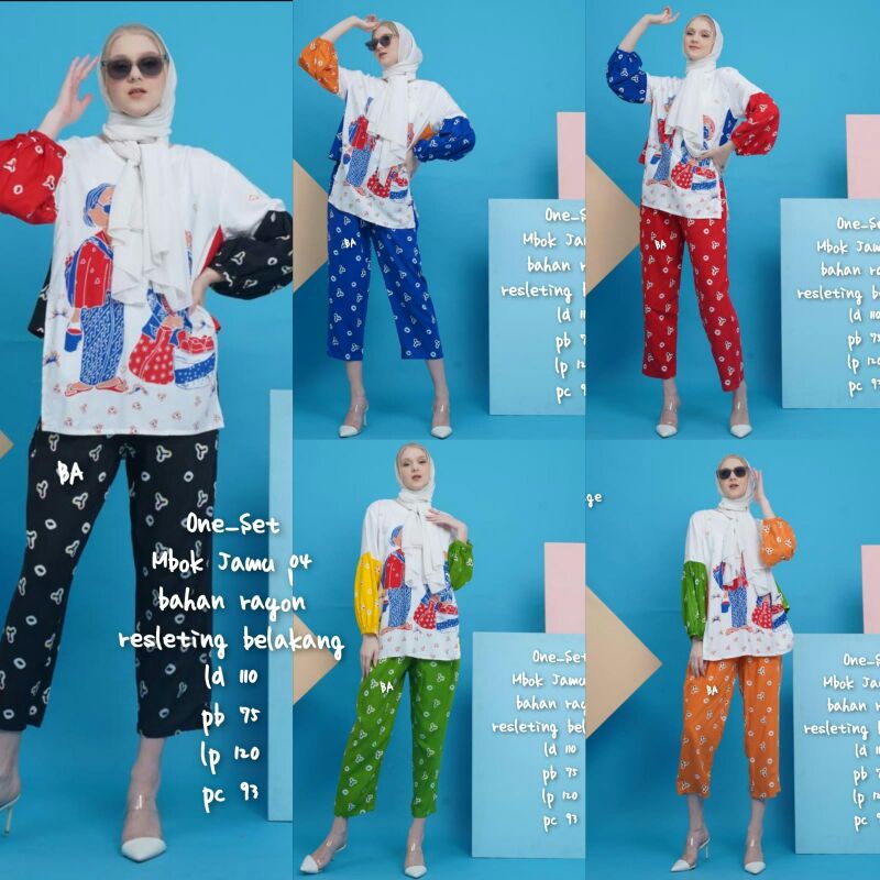Piyama Murah Batik Solo Mbok Jamu 04 OneSet