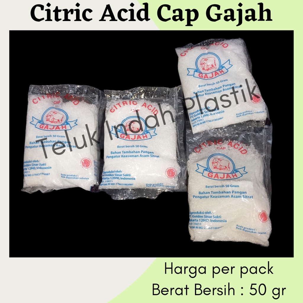 

Citrun Cap Gajah 50gram Asam / bahan tambahan pangan pengatur keasaman