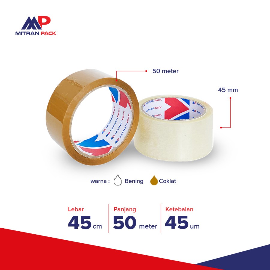 

Lakban Bening 45 mm x 50 meter Murah / Ekonomis