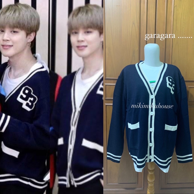 BTS JIMIN 1993 CARDIGAN OFFICIAL BAJU KOREA STUDIO 1993STUDIO 93 JACQUARD JUNGKOOK STYLE FASHION