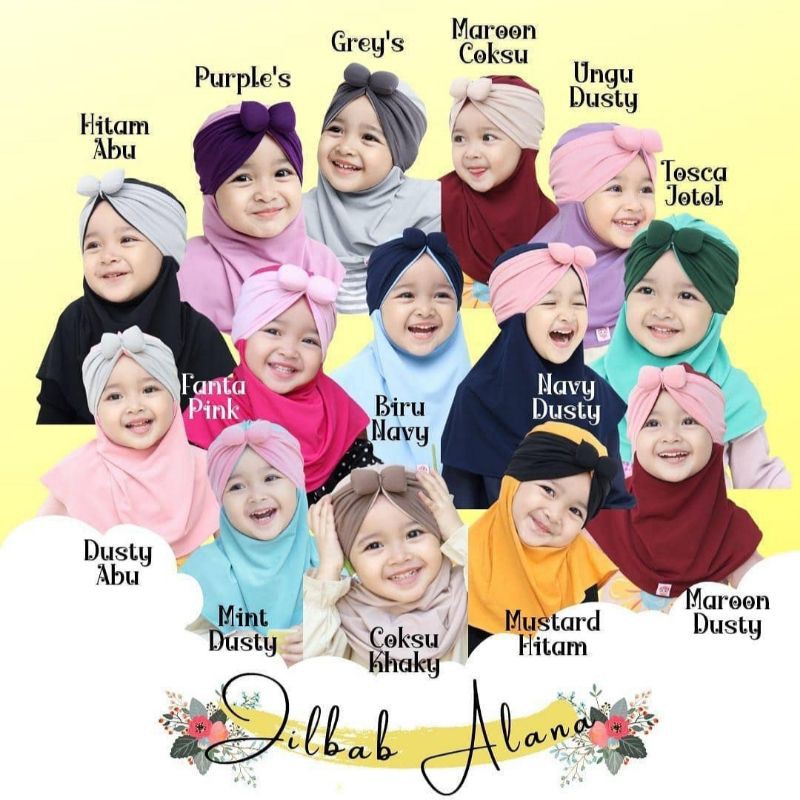 Almahyra Kids Jilbab alana anak | kerudung hijab bayi