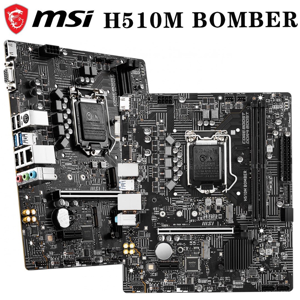 Jual Motherboard MSI H510M BOMBER (LGA1200, H510, DDR4, USB3.2, SATA3
