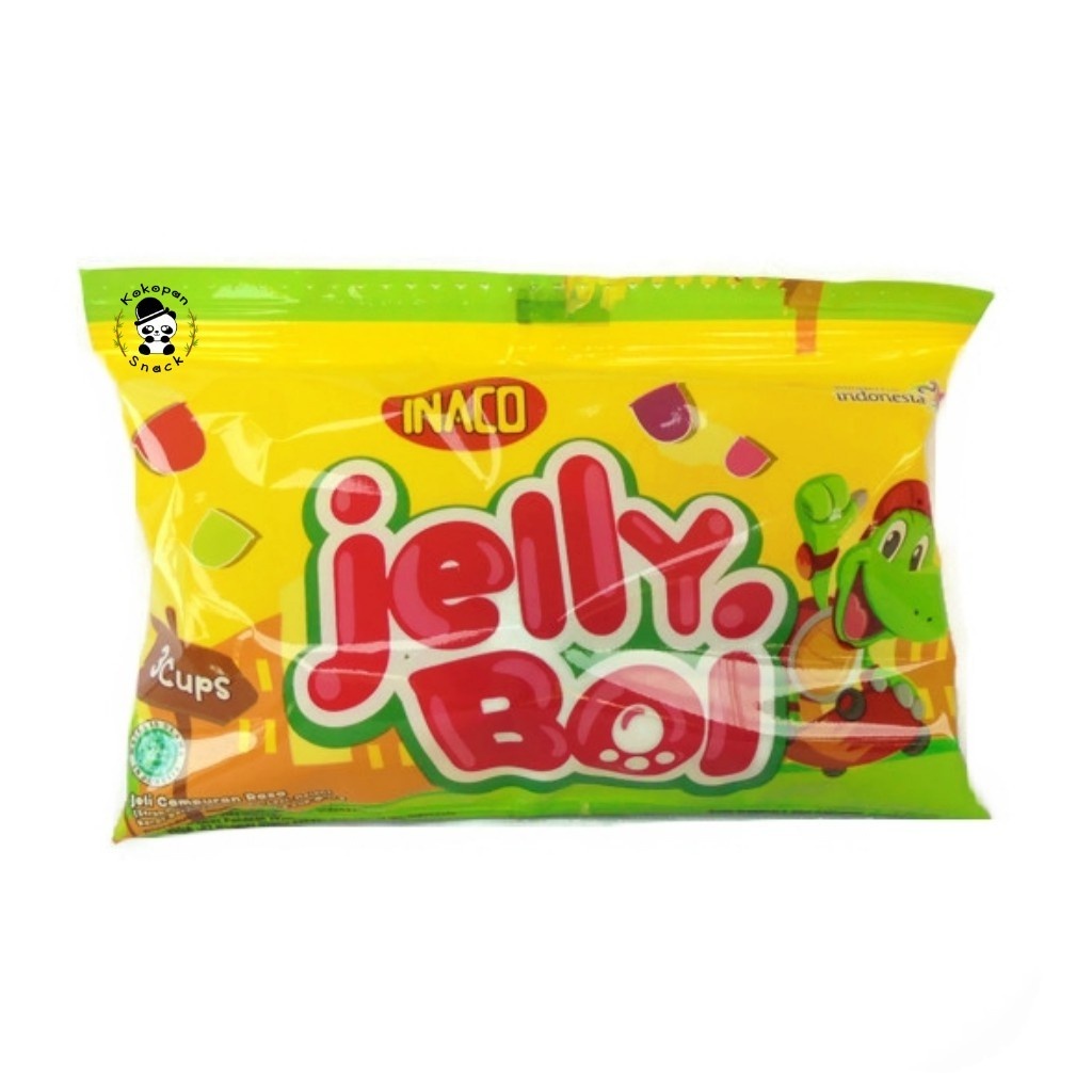 ( JSO ) Inaco jelly boi isi 3 cup 33gr snack cemilan agar agar nata de coco jelly