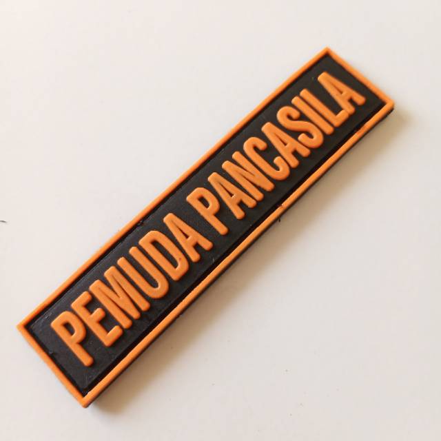 Patch rubber PP(pemuda pancasila)lis orange/tempelan karet emblem velcro