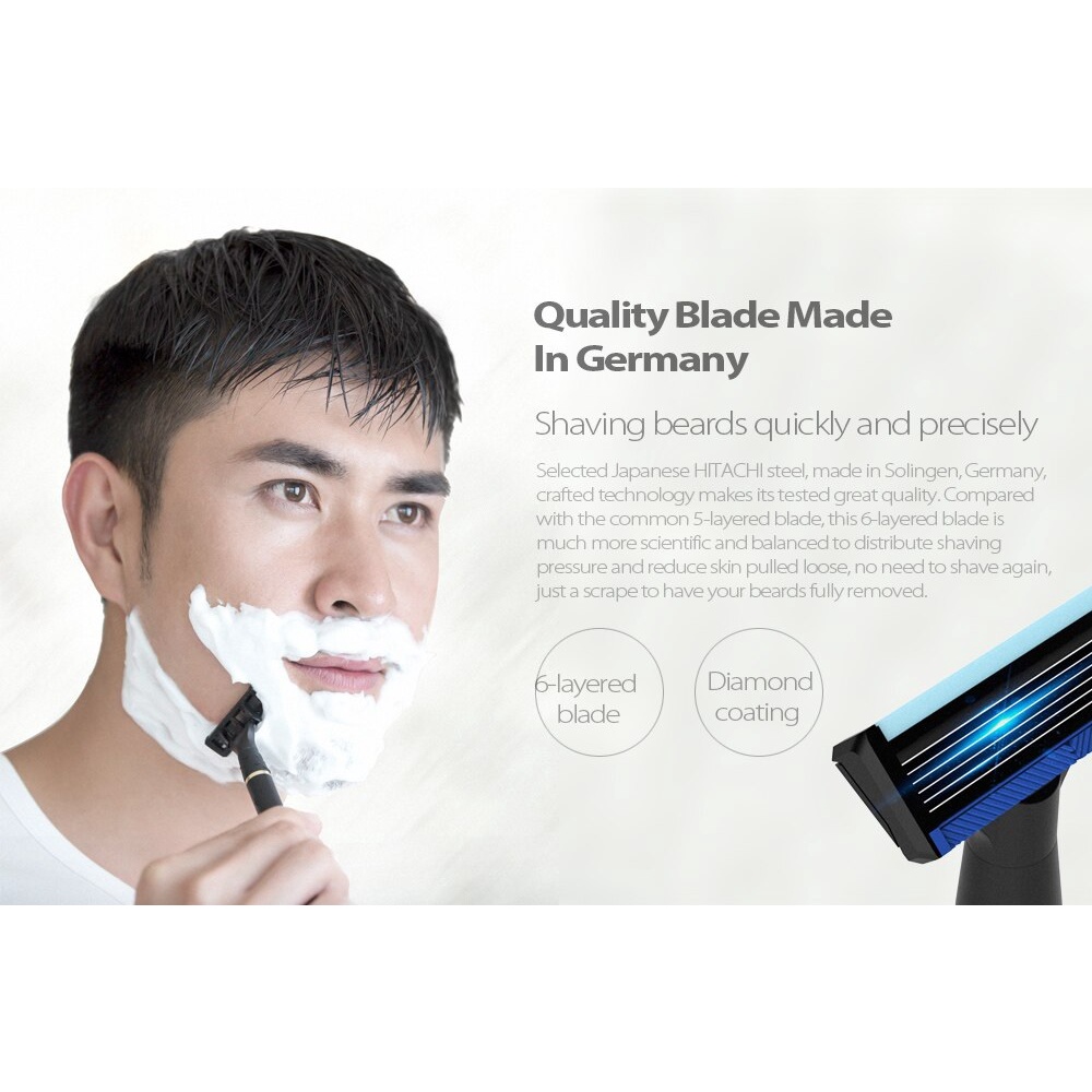 HUANXING H600 - Set Alat Cukur Manual Lengkap Dengan Shaving Foam