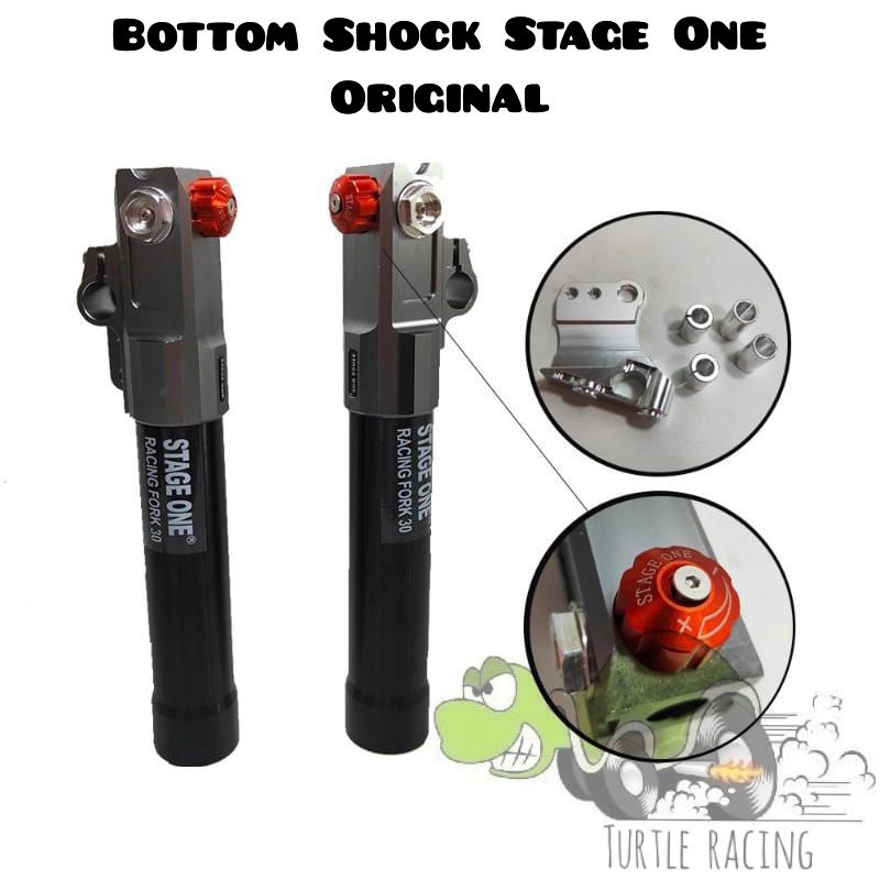 Tabung Shock Depan Rt Stage 6 Copy Ori Plus Breket Monoblok Bottom Shock Motor Mio Beat Fino Scoopy 