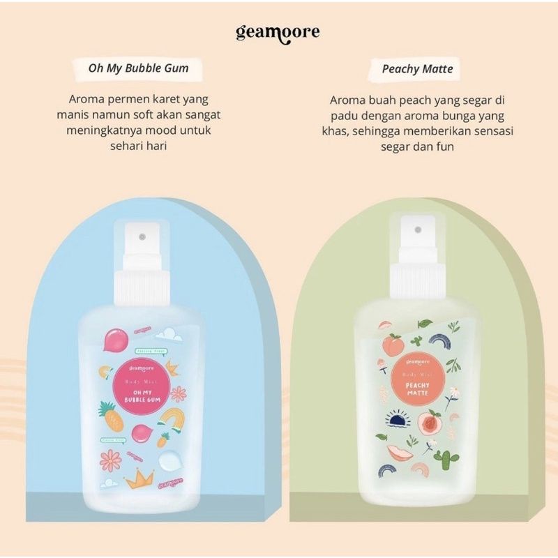 [Per Pc] Geamoore Body Mist Series Original BPOM Parfum Wewangian Bodymist