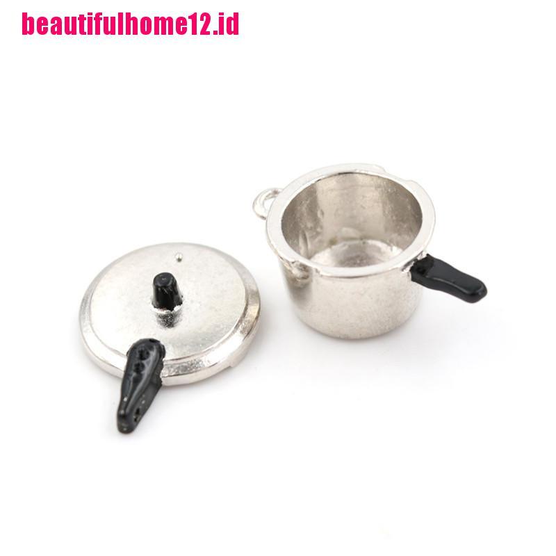 【beautifulhome12.id】1:12 Dollhouse Miniature Kitchen Cooking Utensil Pressure Cooker Autoclave Toy