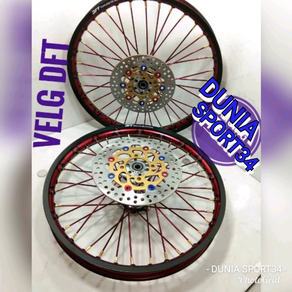 TOPPP!!!!! pekatan velg DFT thailand V-line tromol becak set jari-jari bonus cakram depan belakang