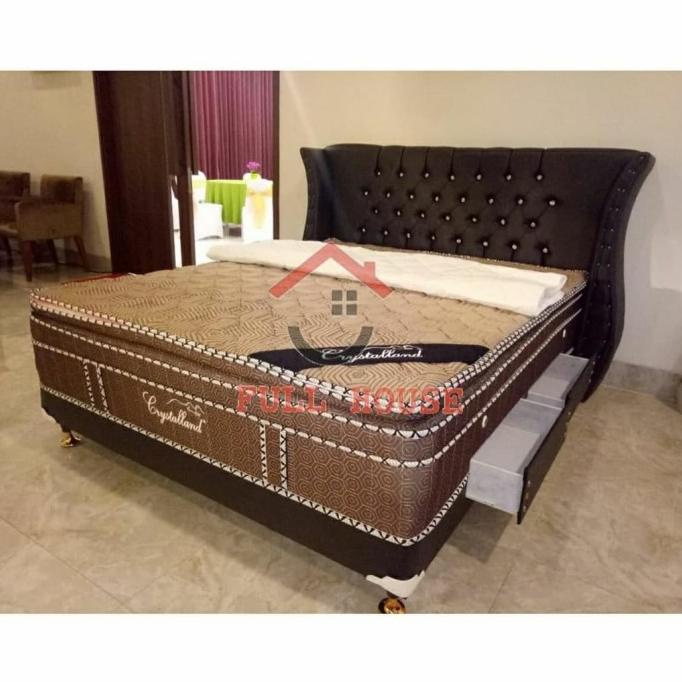 {{{{{{] Set Springbed kasur multibed divan laci sandaran raja kancing 180