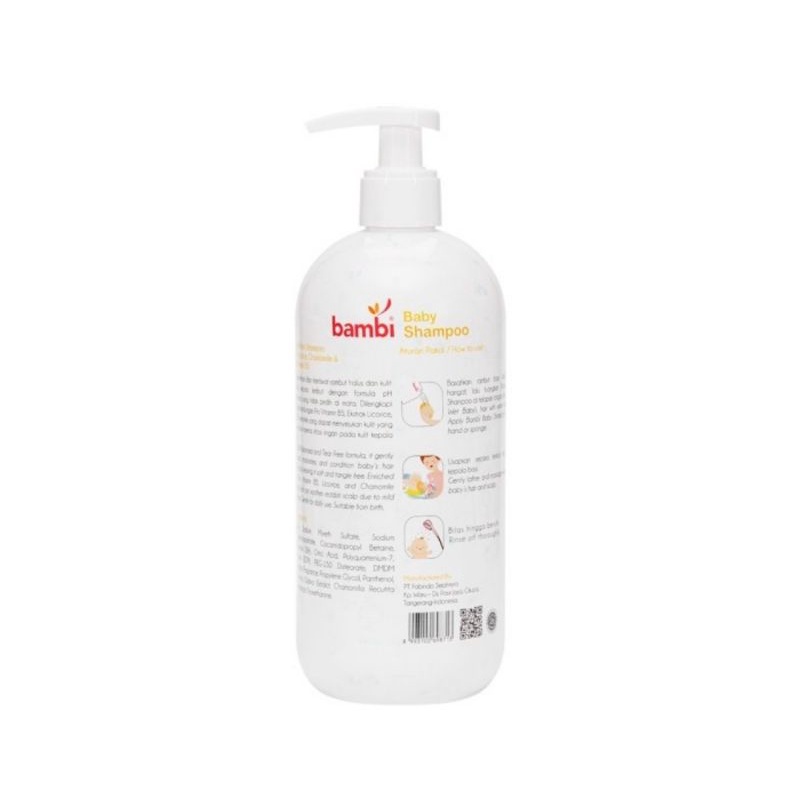 Bambi Baby Shampoo Pump Ukuran 500 ml - Shampo Bayi &amp; Anak