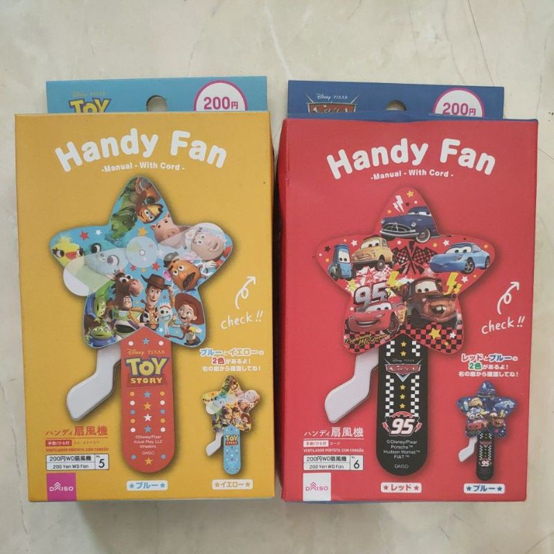 Handy fan kipas angin manual Disney princess cars toy story mickey