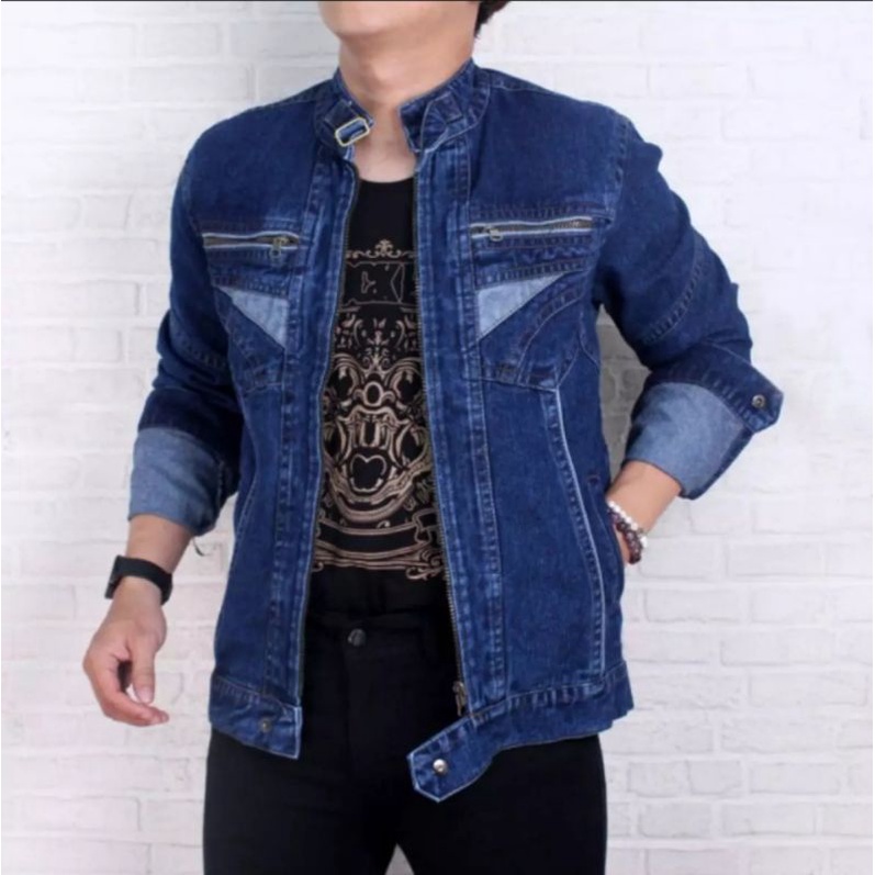 JAKET JEANS PRIA ZIPPER/SLETING MODEL TERBARU PRIA WANITA