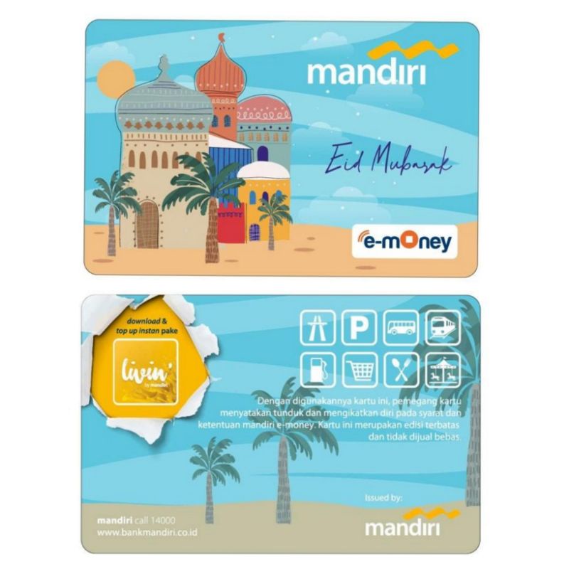 eMoney Mandiri Spesial Edition Idul Fitri 2022 Masjid Biru ORI /Like eTOLL Tapcash Flazz or Brizzi