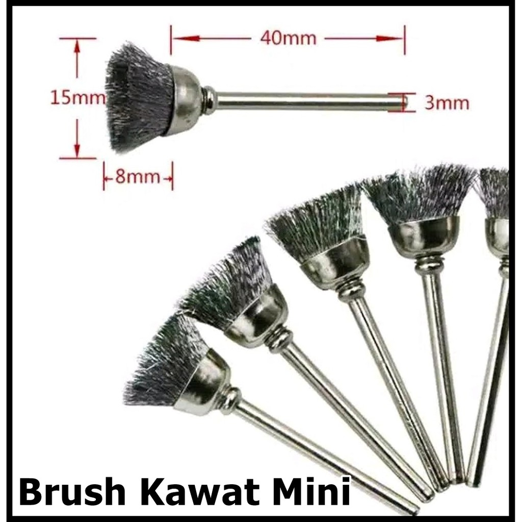 Sikat Brush Kawat Mini Grinda Bor Tangan Bahan Stainless