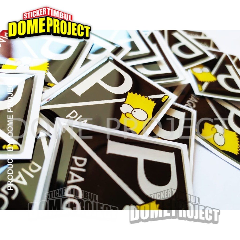 EMBLEM DASI VESPA PIAGGIO BART SIMPSON HITAM STIKER RESIN LENTUR STIKER BODY MOTOR AKSESORIES VESPA