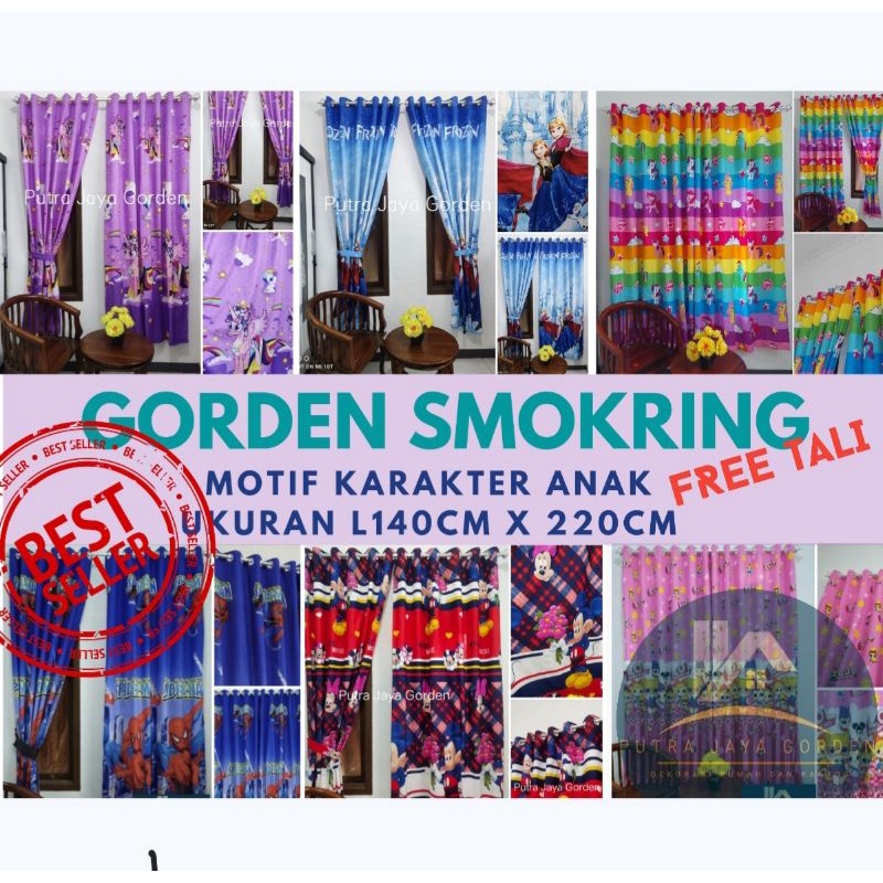 Gorden Pintu Jendela L140xT220 Karakter Anak 12ring