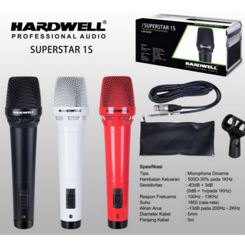 MIC KABEL HARDWELL SUPERSTAR 1S SWITCH ON/OFF ORIGINAL