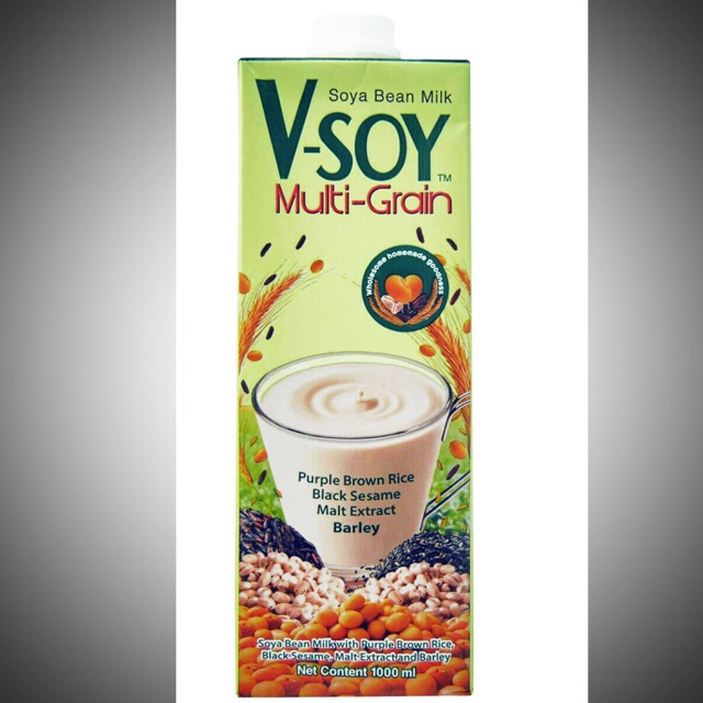 V-Soy Multi Grain Susu Kacang Kedelai UHT 1000 ML | Shopee ...