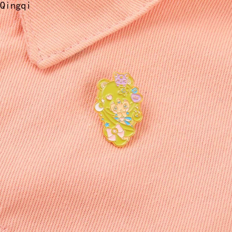 Bros Pin Enamel Desain Kartun Anime Bahan Metal Untuk Anak Perempuan