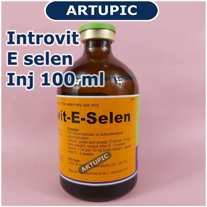 Introvit E Selen Injeksi 100 ml Vitamin E Konsentrasi Tinggi Antioksidan Selenium Kekebalan Ternak Hewan Holland Atasi Stres Sapi Kambing Babi Ayam Kucing Anjing Domba