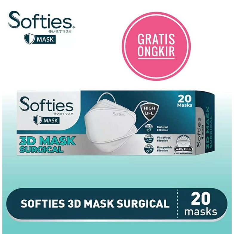 Masker 4 ply Surgical Mask 3D Softies / Masker 4 lapis / Masker 3D / mask 4 ply