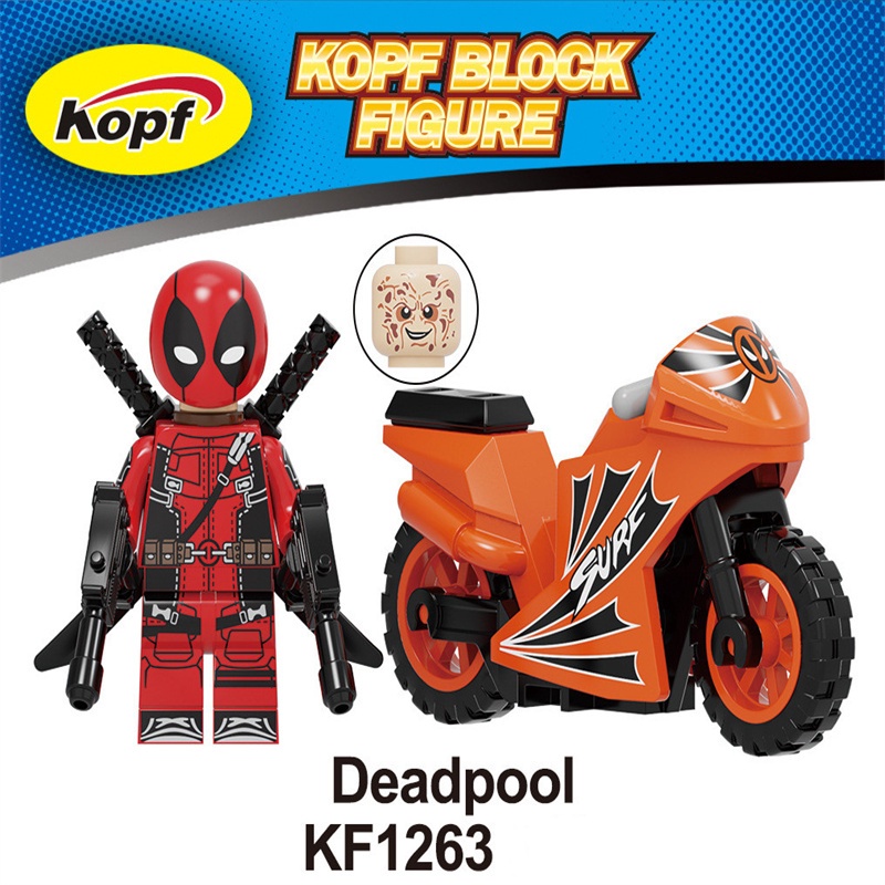 Marvel Mainan Balok Bangunsusun Mini Model Bentuk Deadpool Spider Man Untuk Anak