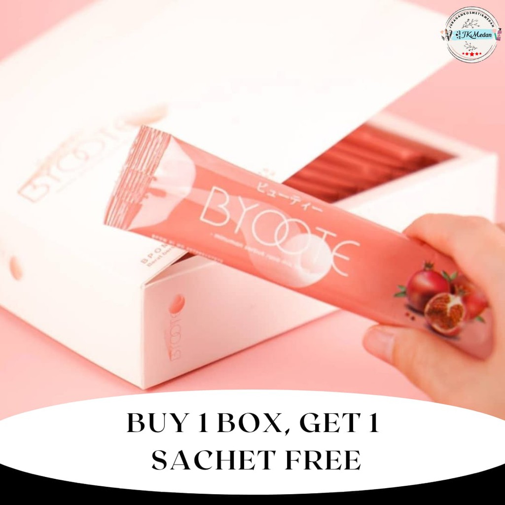 BYOOTE GLUTATHIONE COLLAGEN 1BOX 16PCS PLUS 1 FREE BYOOTE COLLAGEN GLUTATHIONE BPOM HALAL