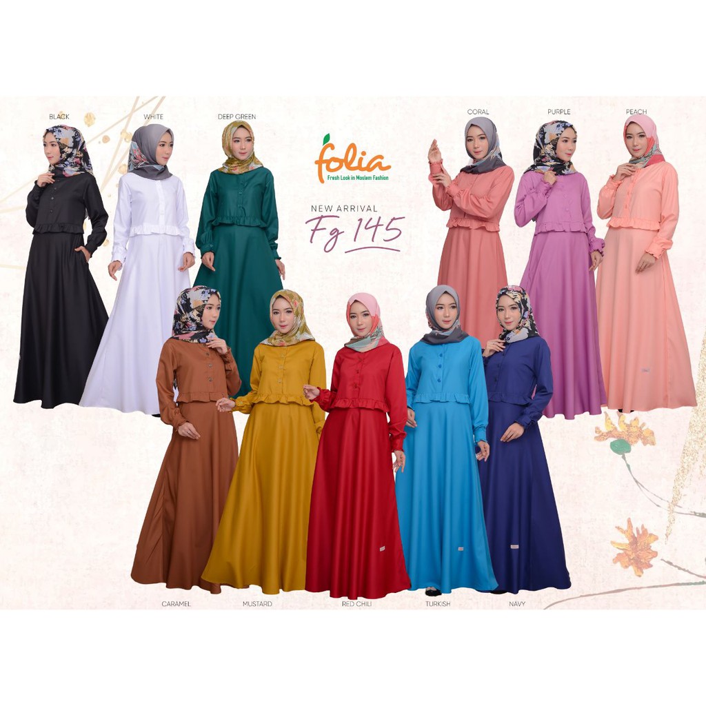 Gamis Folia FG145/ gamis terbaru gamis murah gamis kekinian gamis murah gamis hits gamis original
