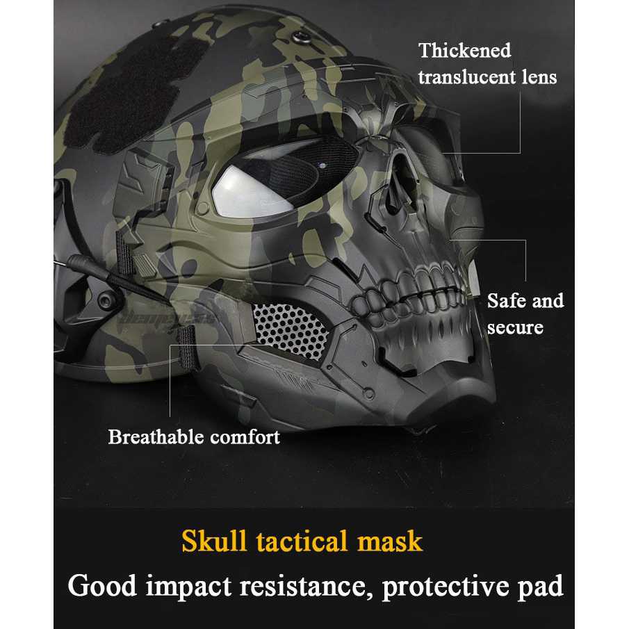 WoSporT Masker Motor Topeng Airsoft Gun Full Face Skull - MA-110