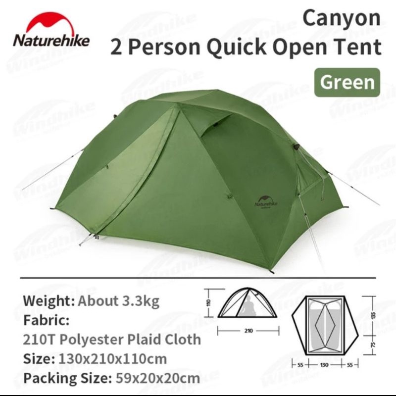 TENDA CANYON 2P NATUREHIKE NH22ZP005 / TENDA CAMPING 2 ORANG