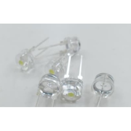 Led Strawhat putih-putih (led topi) - 4,8mm - 8mm merah kuning hijau biru  putih 5cm