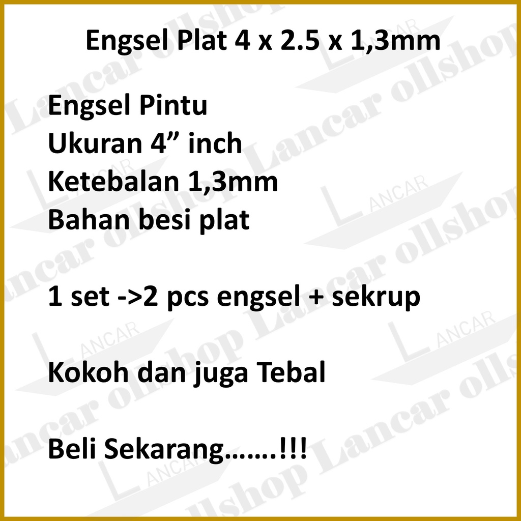 Engsel pintu plat 4 inch GP/ Engsel jendela