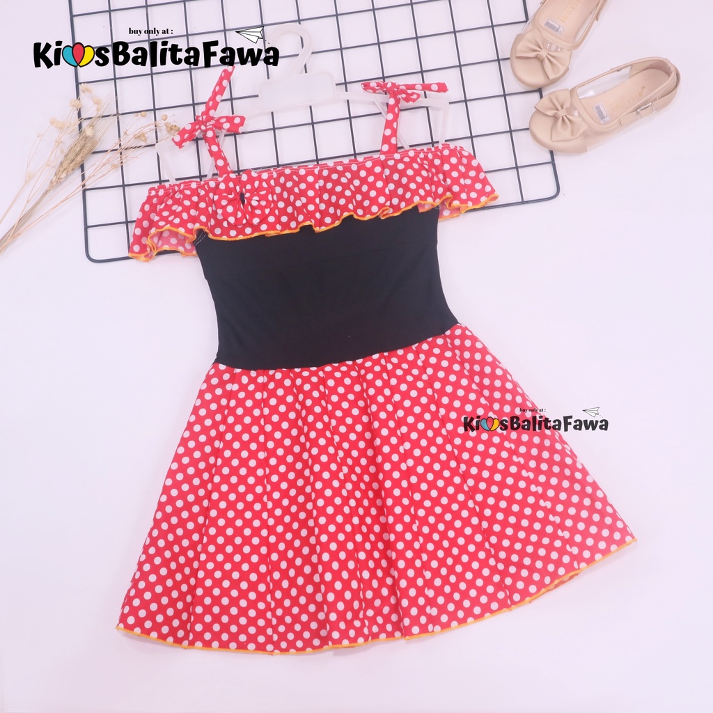 Dress Moza uk 1-2 Tahun / Gaun Import Kensi Tanktop Cewek Adem Murah Baju Dres Anak Perempuan