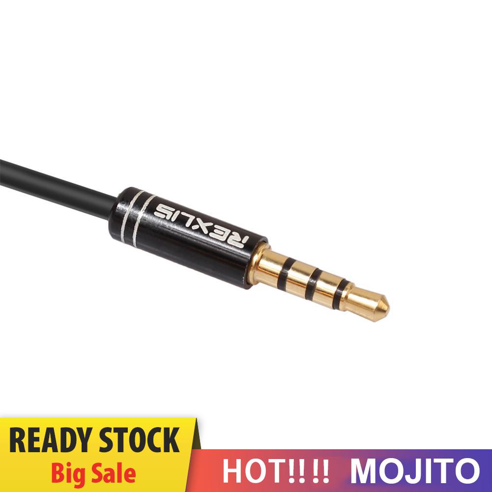 MOJITO 3.5mm Jack Headphone+Mic Audio Splitter Gold-Plated Aux Extension Cable