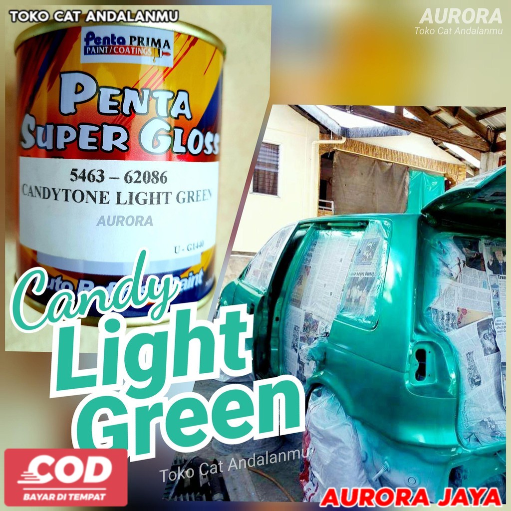 Cat Hijau Tosca Candy Tone Light Green Penta Super Gloss Candytone Gren Toska Transparan Candi Cendi