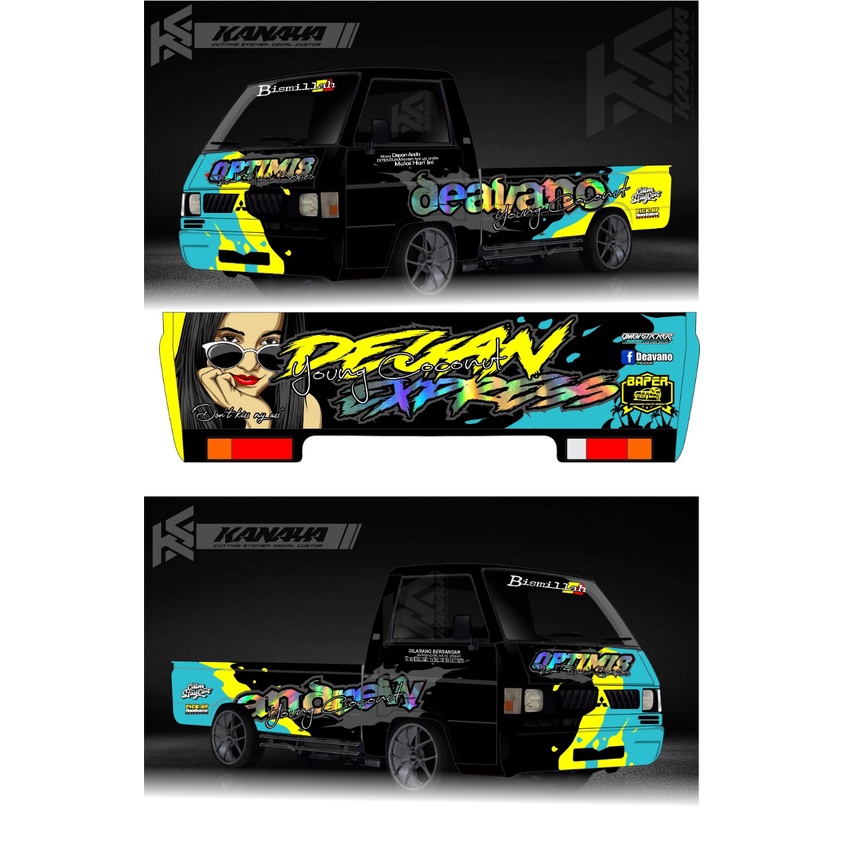Decal /  Sticker Printing Mobil L300 / Grandmax / Carry SS/Futura/ NewCarry Kombinasi Hologram A02