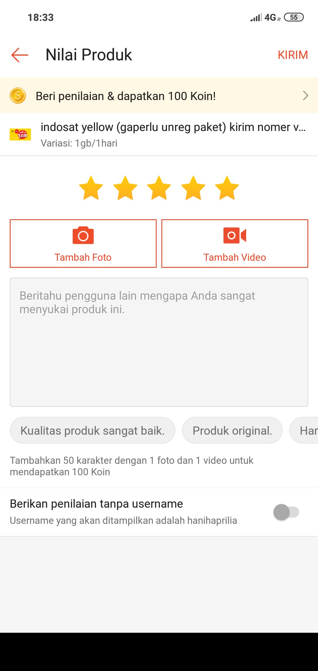 Unreg Indosat Paket Yellow