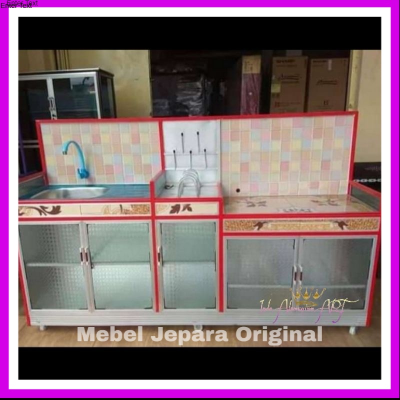 Wastafel & Rak Piring & Meja Kompor Lemari Pintu 5 Bahan Alumunium Modern