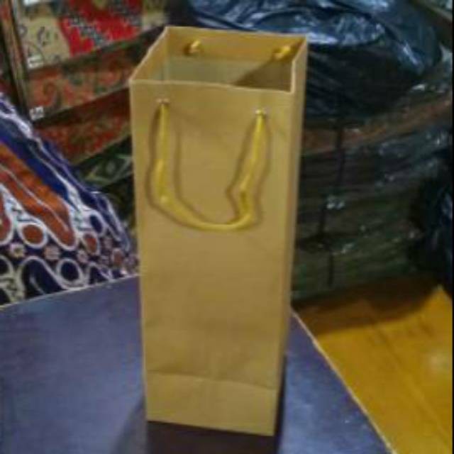 

(TERLARIS) Paperbag Botol Wine / Madu Samson Coklat Polos Doff