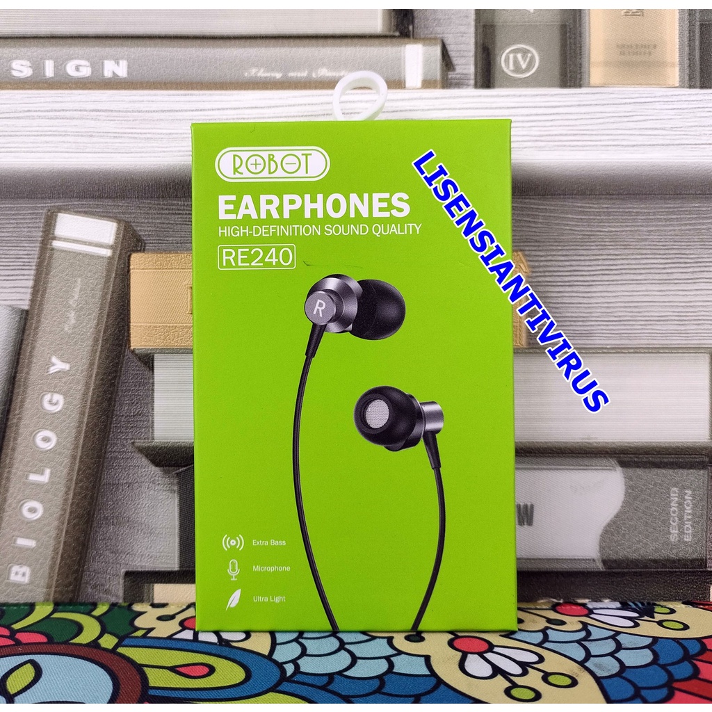 Earphone Robot Extra Bass RE240 RE 240 HP SMARTPHONE PC LAPTOP