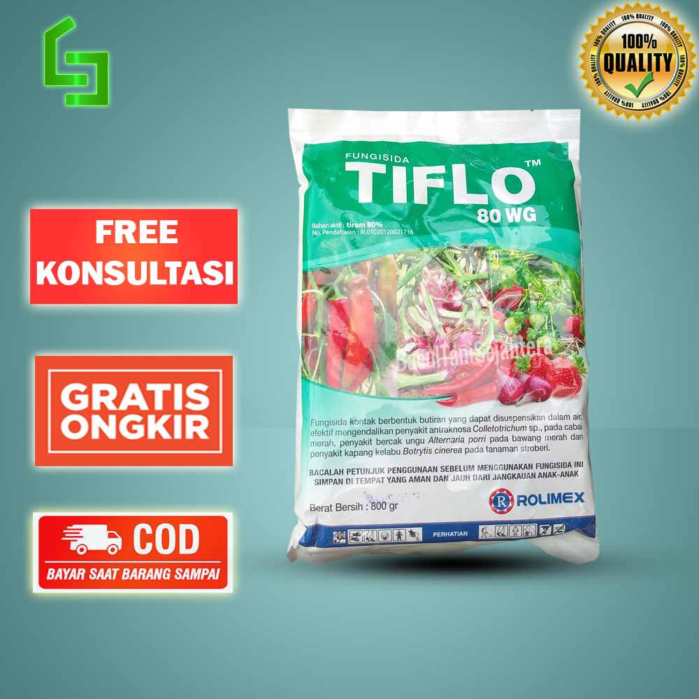 TIFLO 80 WG 400 GRAM FUNGISIDA PEMBASMI BERCAK DAUN TANAMAN BAHAN AKTIF THIRAM