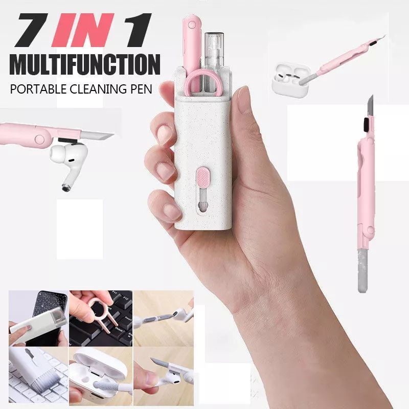 7in1 Kit Sikat Pembersih Keyboard Komputer Bluetooth Headphone Cleaning Pen Alat Pembersih Earphone Dengan Keycap Extractor