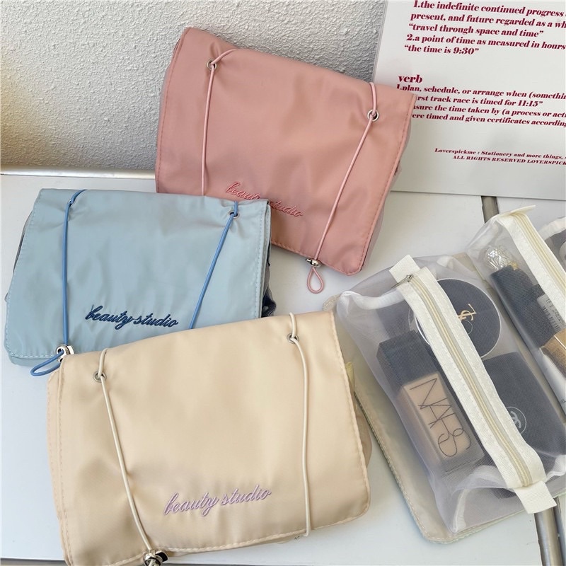 BEAUTY STUDIO COSMETIC BAG WARNA WARNI / TAS PENYIMPANAN BERKAPASITAS BESAR / TRAVELLING POUCH / TAS MAKE UP SERBAGUNA MULTIFUNGSI 4 SEKAT / TAS KOSMETIK 4 IN 1 SERUT / MAKE UP TOOLS / MAKEUP ORGANIZER TRAVEL BAG / TAS KOSMETIK PERJALANAN WANITA TAHAN AIR