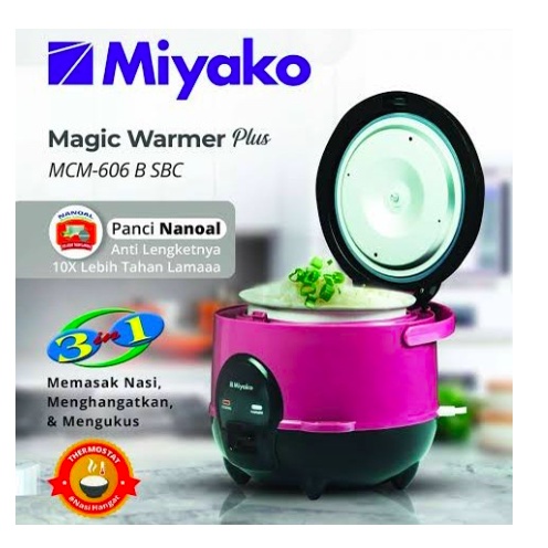 [ Miyako ] Rice Cooker / Magic Com Mini Miyako 3 in 1 MCM 606 A / B - 0,6L