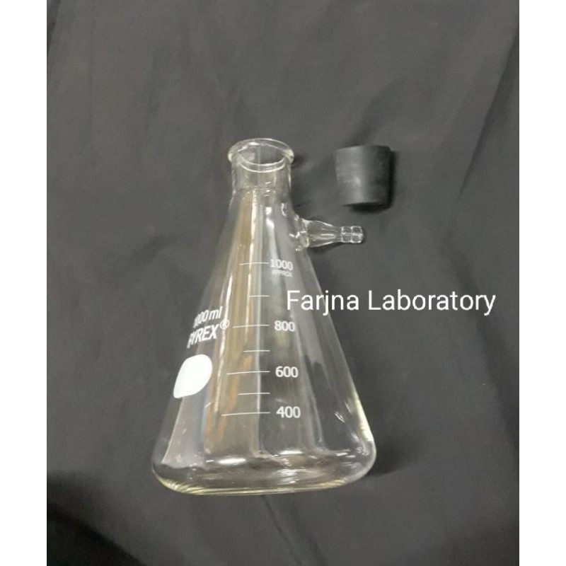 Filtering Flask-Labu Hisap-Erlenmeyer with Napple 1000ml Pyrex Class A