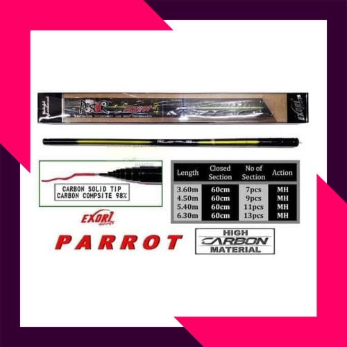 Joran Pancing Rod Pole TEGEK EXORI PARROT 450cm