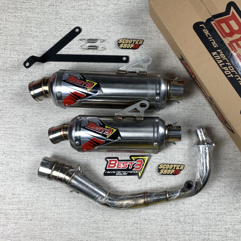 Knalpot Racing Best3 Fullsystem Trioval Vespa Matic Sprint Primavera S LX
