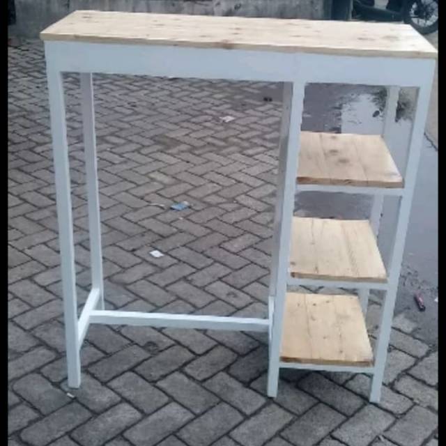 Meja bar rak 3 jati belanda